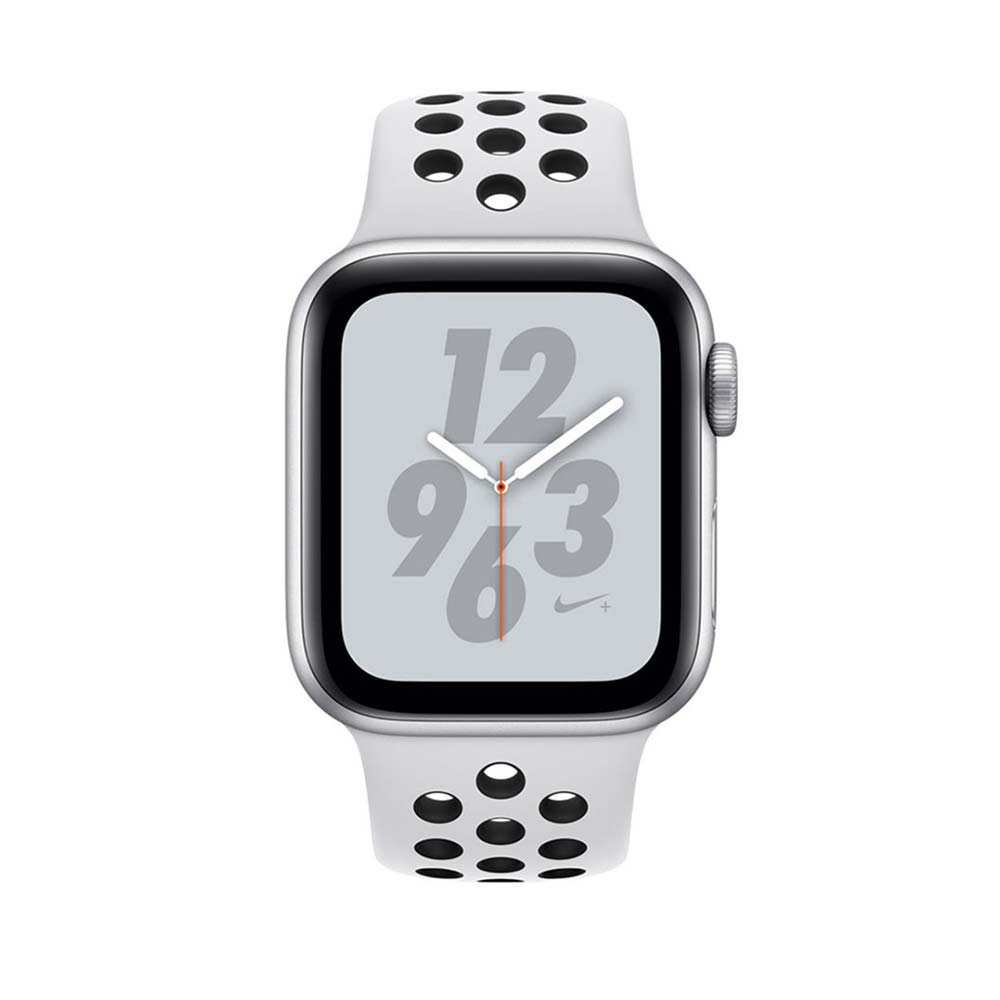 Apple Watch Nike Series 4 GPS 40mm Silver Aluminum Case with Pure Platinum Black Nike Sport Band Smartwatch Wearables Mobile Abenson