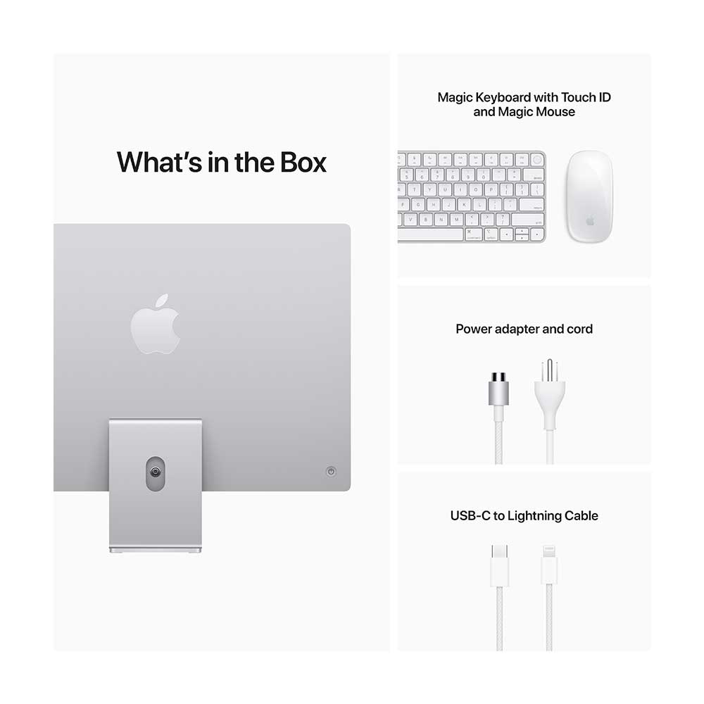 Apple iMac (4.5K Retina, 24-inch, 2021) MGPD3PP/A Silver Desktop