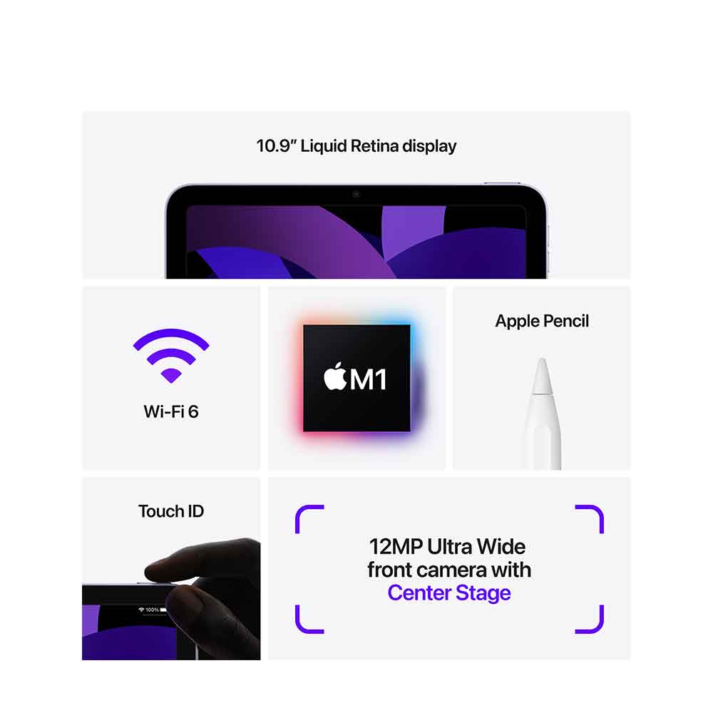 Apple iPad Air (5th Gen) Wi-Fi 64GB Purple Tablet | Mobile Apple iPad Air (5th Gen) Wi-Fi 64GB Purple Tablet | Mobile