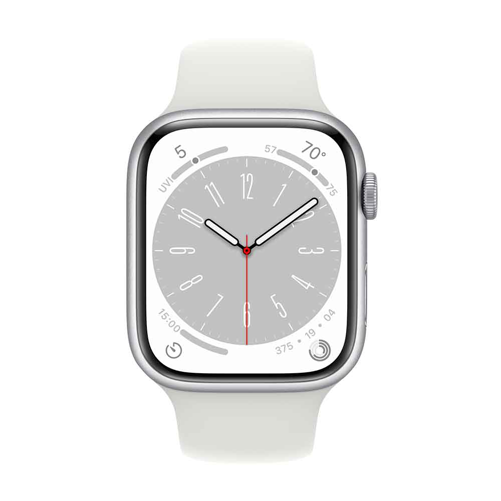 Apple Watch Series 8 GPS Silver 45mm Aluminum Case with White 