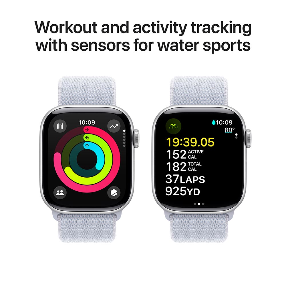 Apple Watch Series 10 GPS Silver 46mm Aluminum Case with Blue