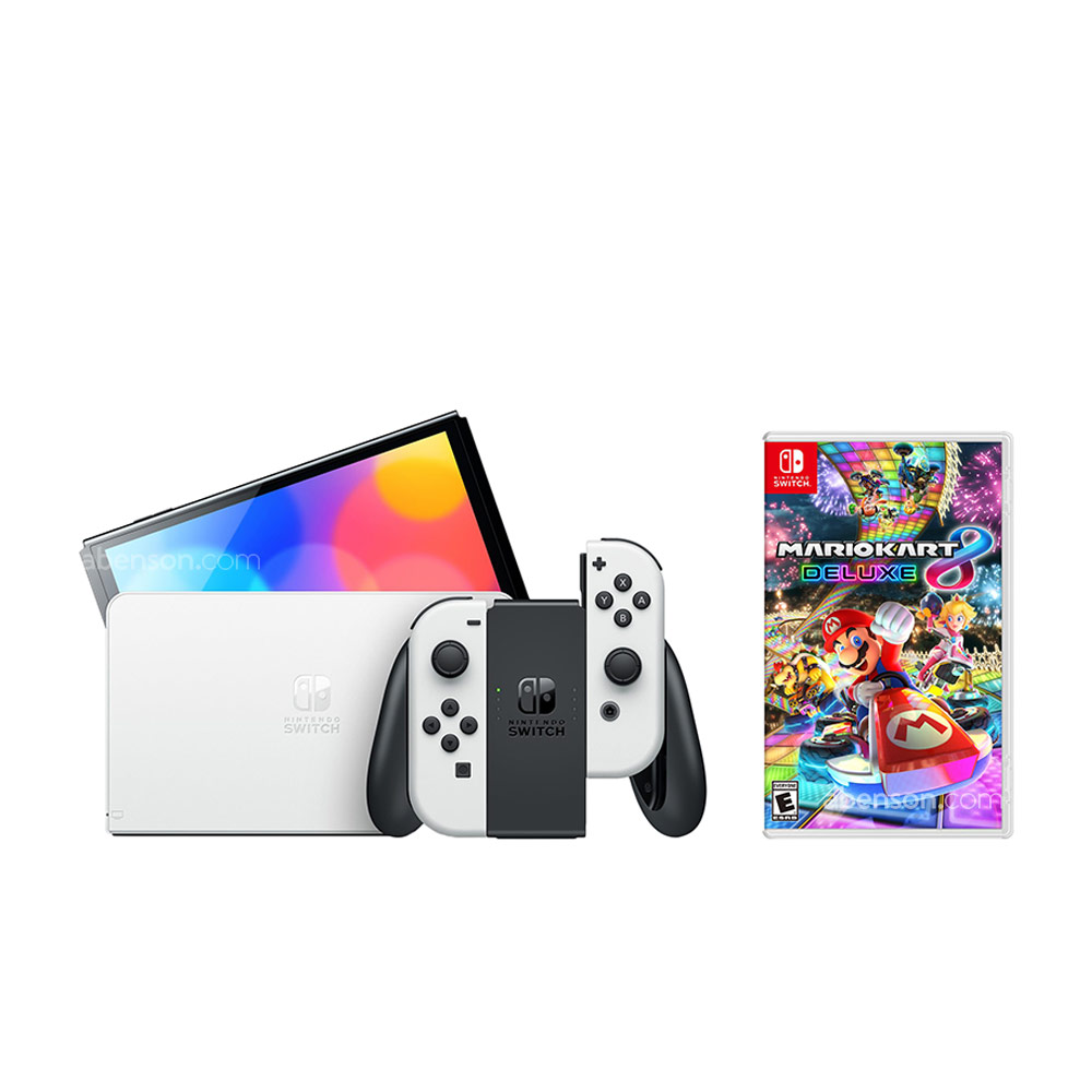 Nintendo Switch OLED White + Mario Kart 8 Deluxe Set | Lifestyle