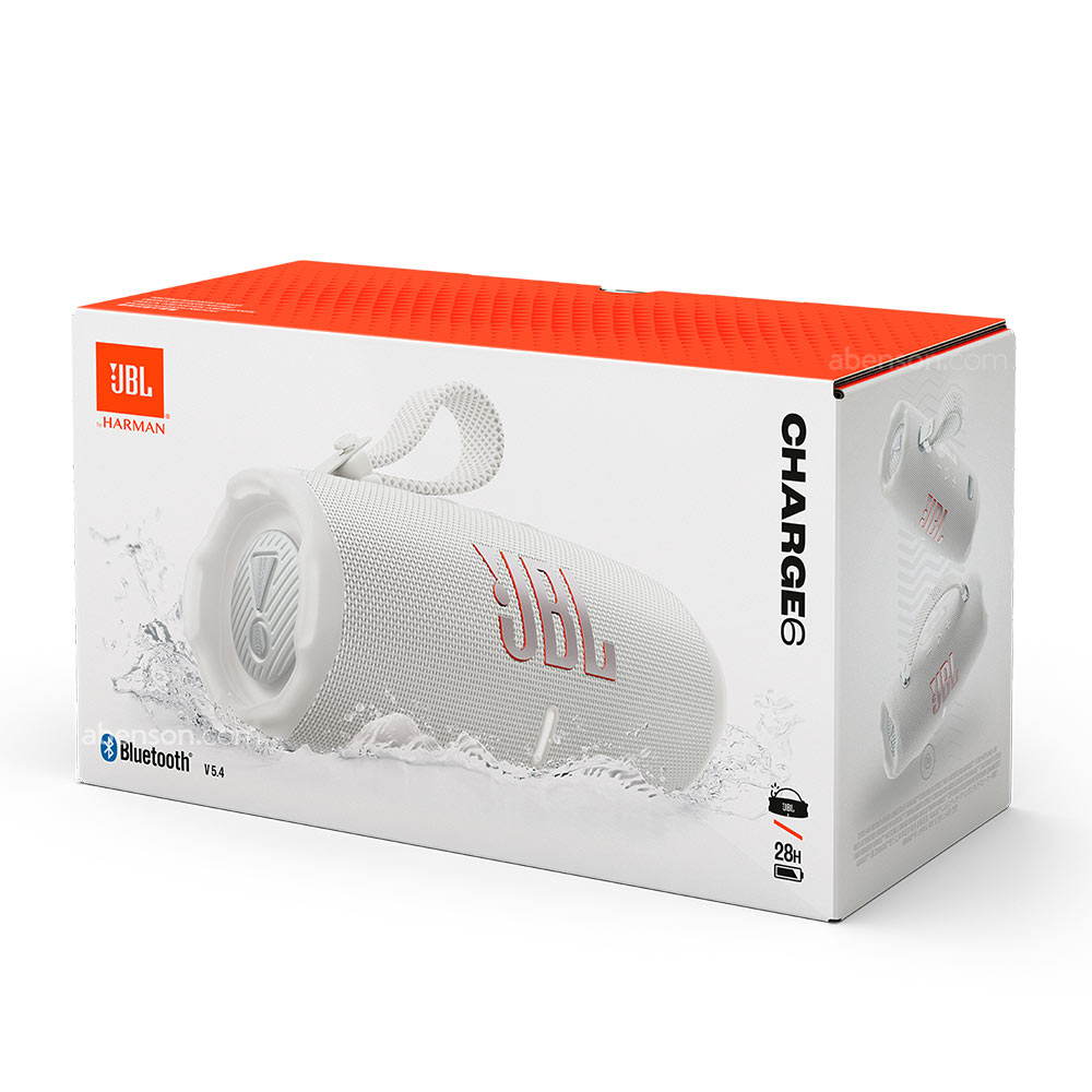 JBL Charge 6 White Portable Bluetooth Speaker | Personal Audio