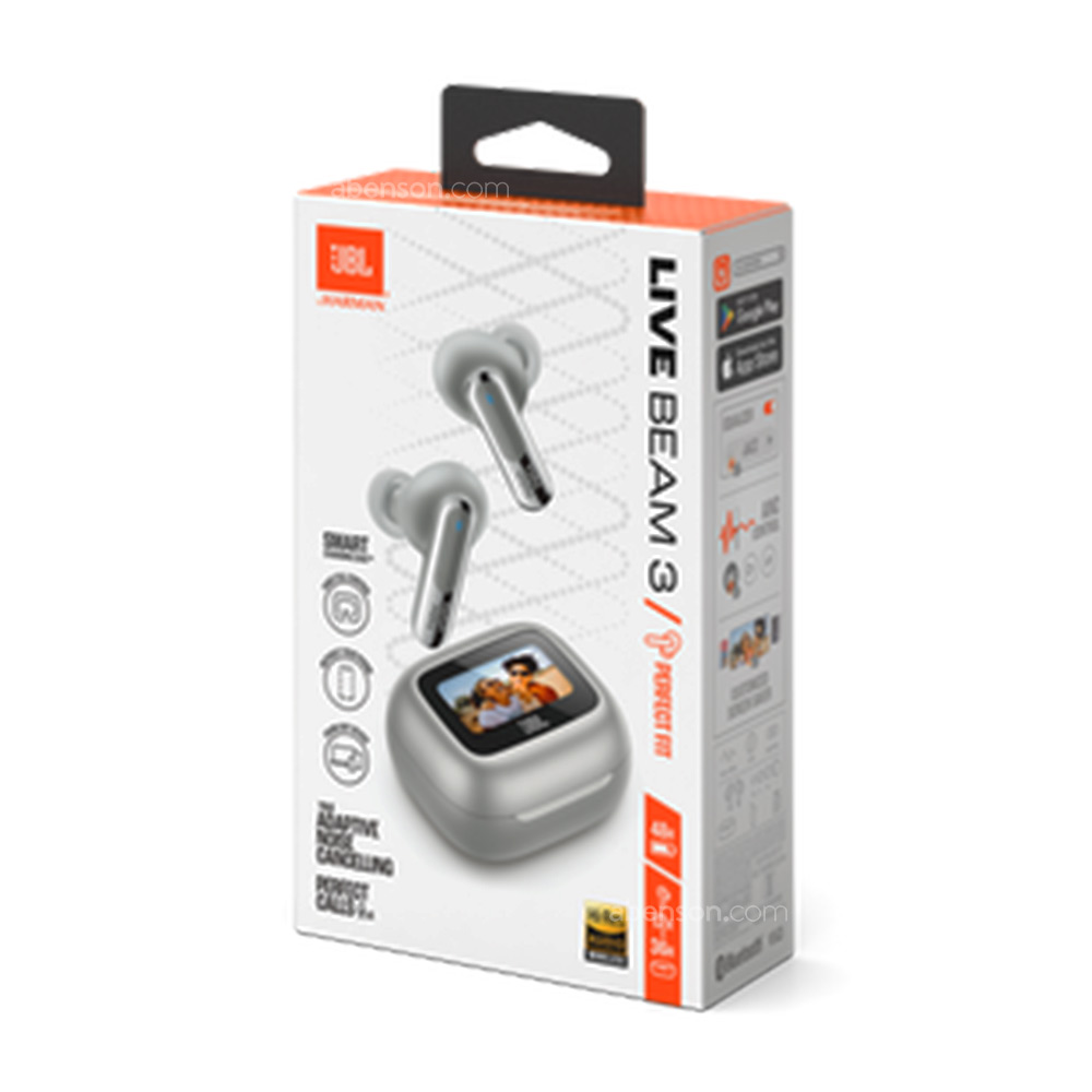 JBL Live Beam 3 Silver Wireless Earbuds | Home Entertainment