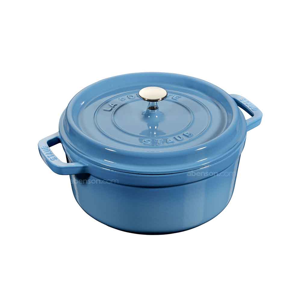 Staub Round 24cm Ice Blue Cocotte Cast Iron Casserole | Cookware