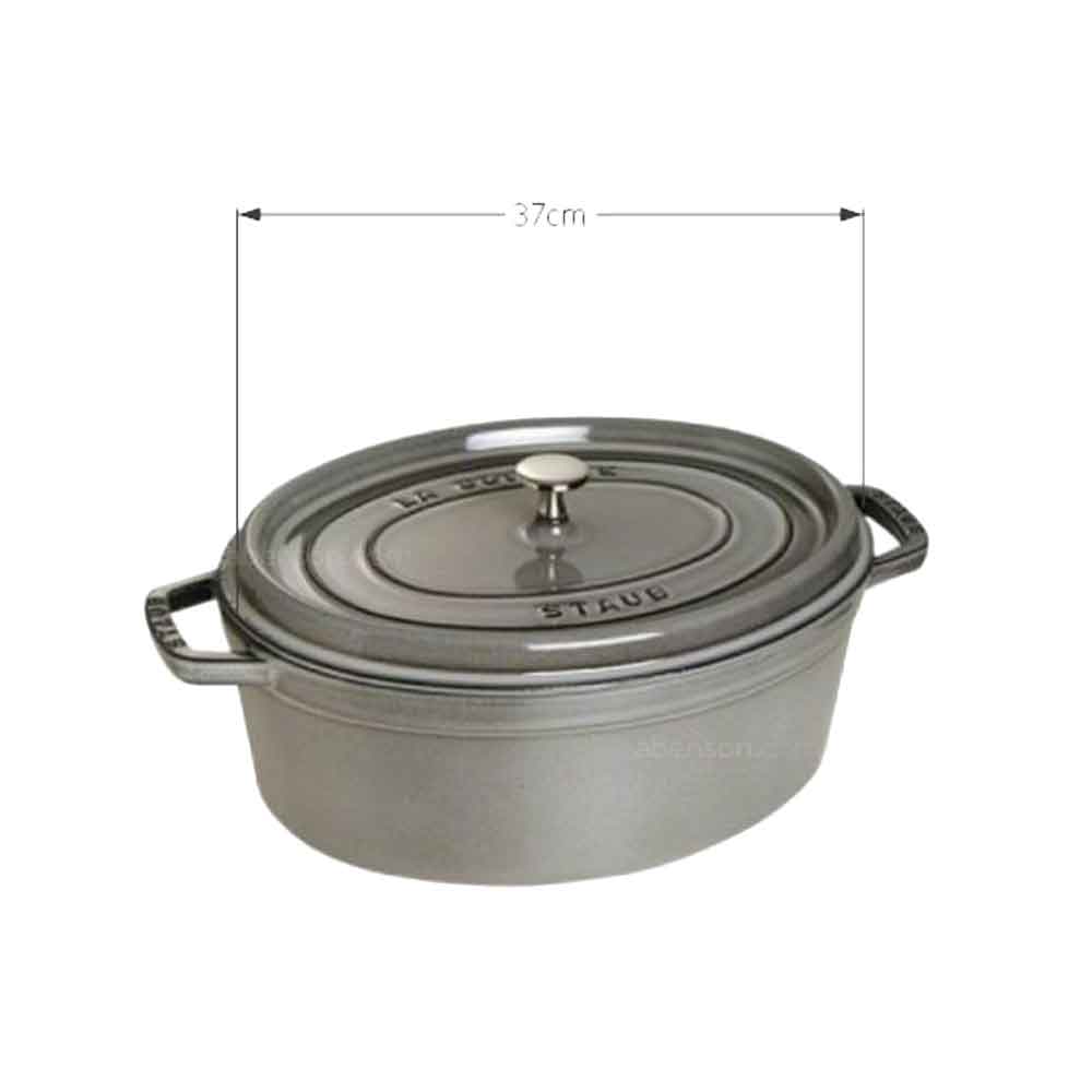 Staub Oval Cocotte Graphite 31cm Grey Cast Iron Casserole