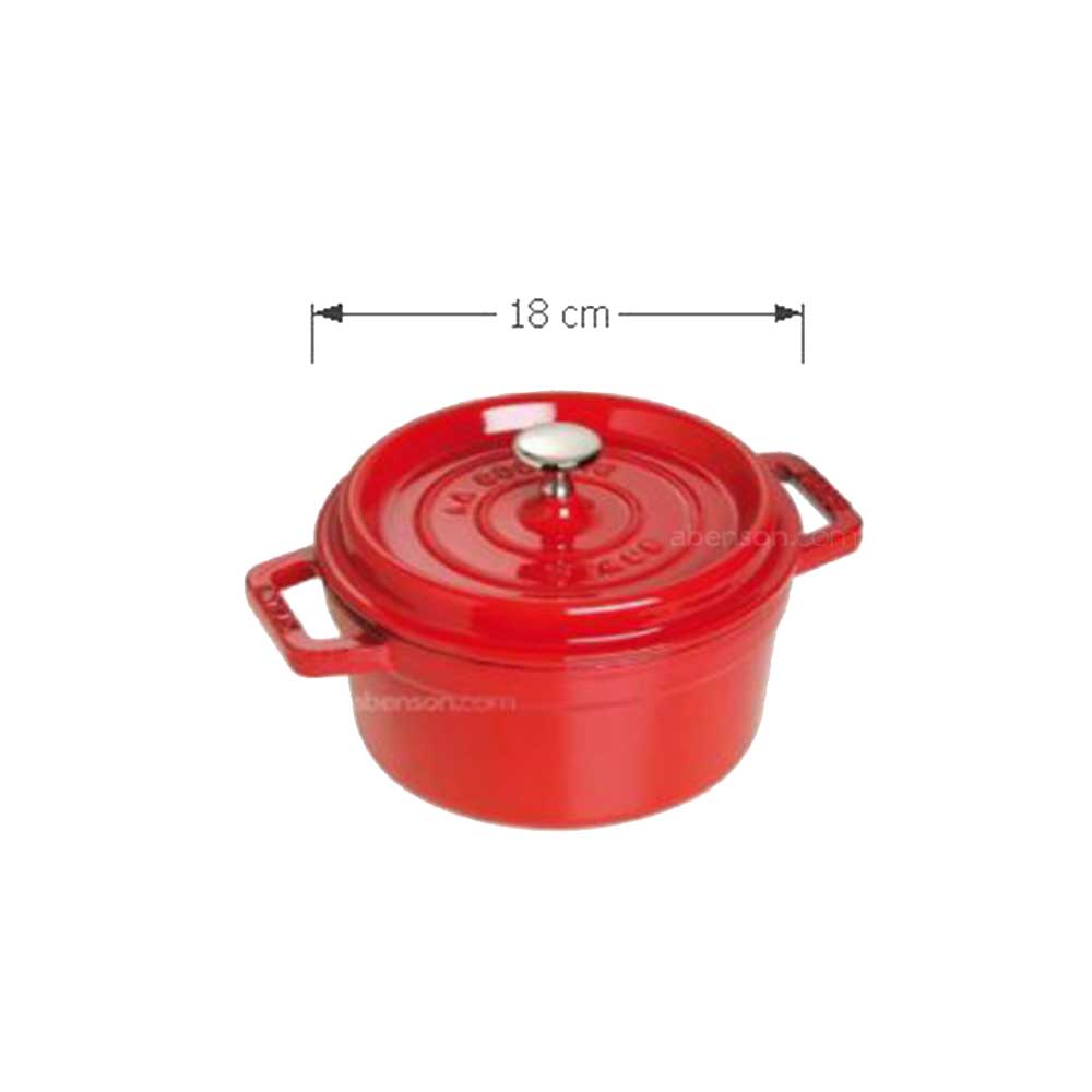 Staub Round Cocotte 18cm Cherry Cast Iron Casserole | Cookware