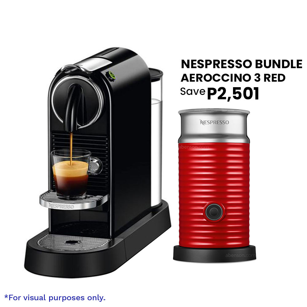 Nespresso Citiz Black + Aeroccino 3 Red Bundle | Food and Beverage