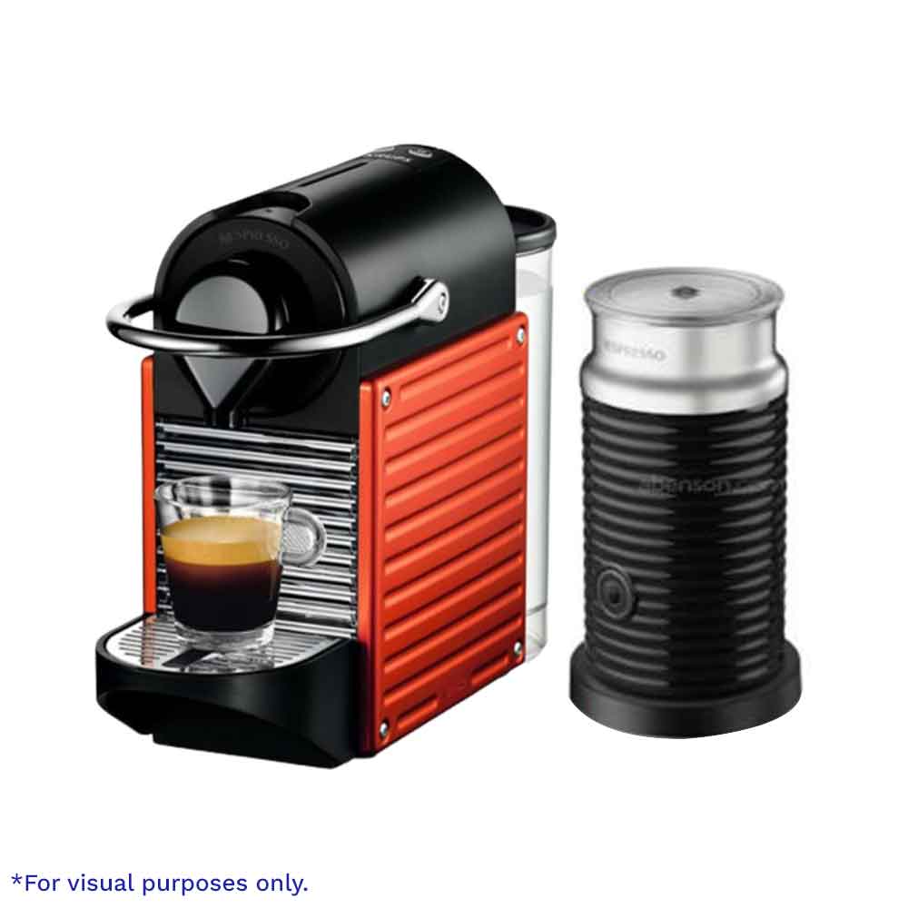 Nespresso Pixie Red + Aeroccino 3 Black Bundle | Food and Beverage