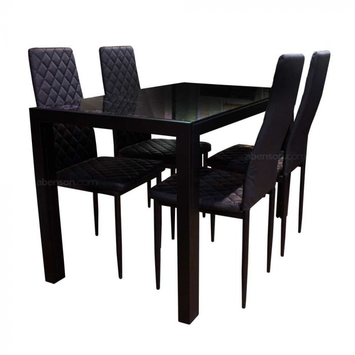 black 4 seater dining table