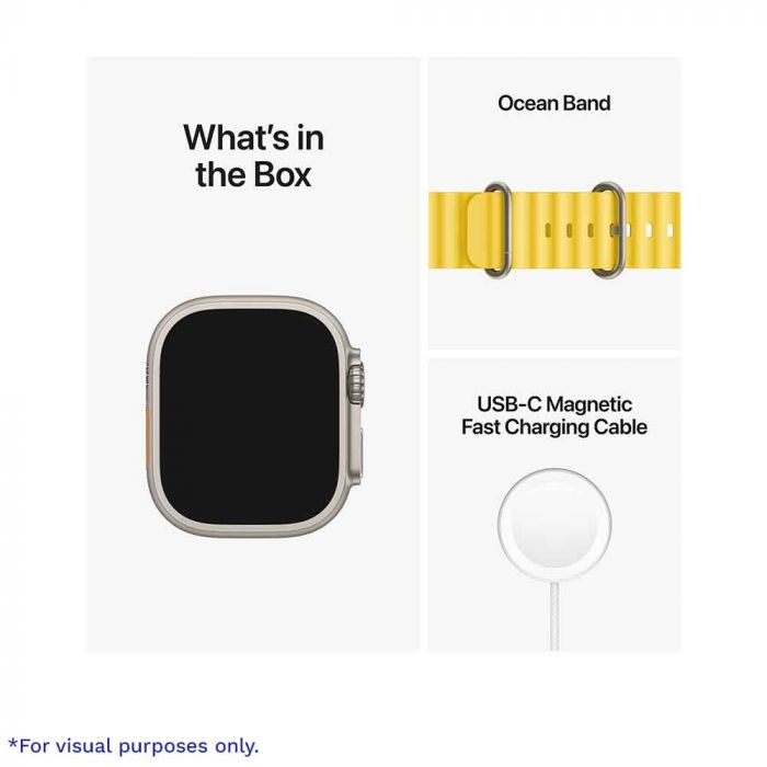 Apple Watch Ultra [GPS + Cellular 49mm] Smart Watch w/Rugged Titanium Case  & Yellow Ocean Band. 