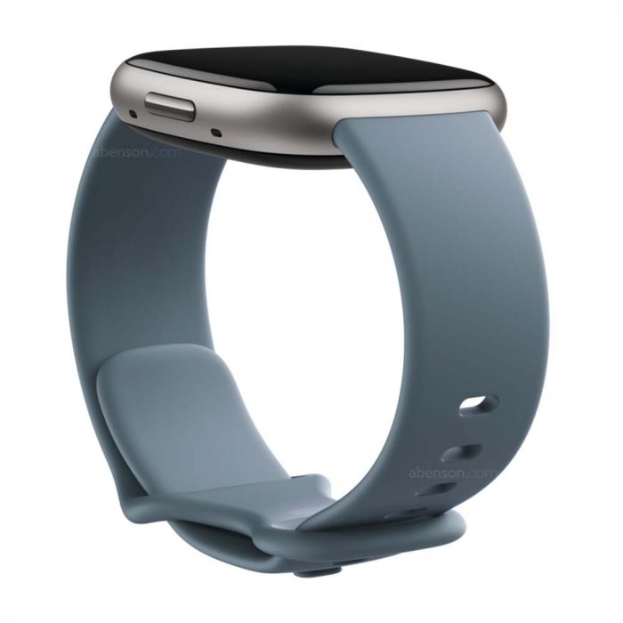 Fitbit Versa Waterfall Blue/Platinum Health and Fitness Tracker  Smartwatch Wearables Mobile