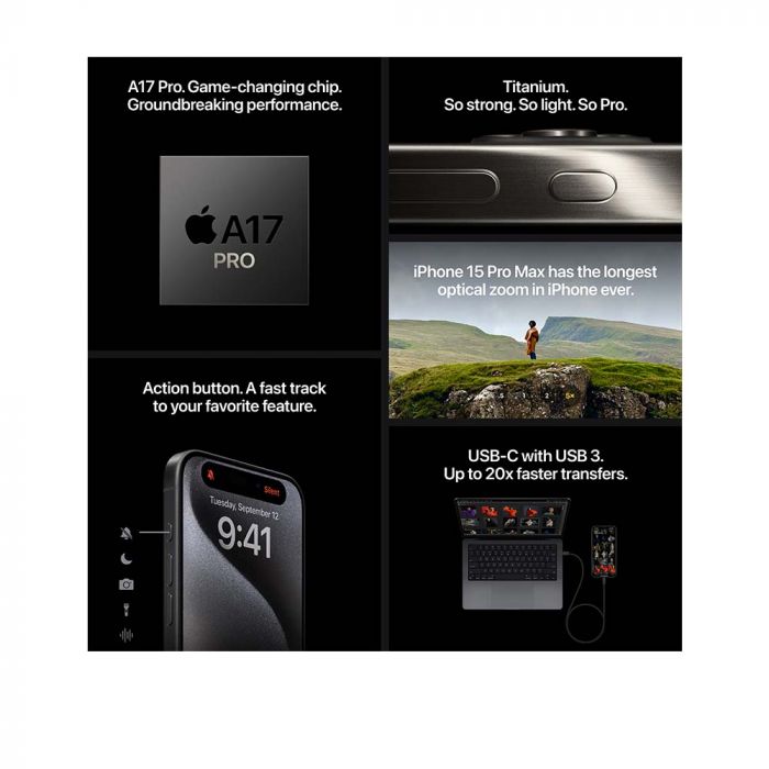 Apple iPhone 15 Pro Max 256GB Natural Titanium Smartphone