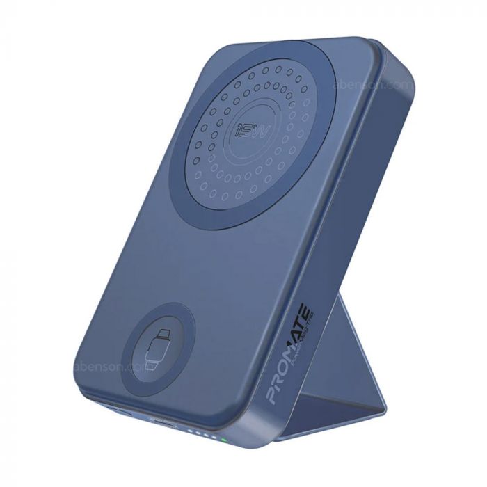 Promate PowerMag-Trio Navy Blue MagSafe Apple Watch Power Bank