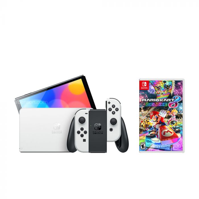 Nintendo Switch OLED White + Mario Kart 8 Deluxe Set | Lifestyle
