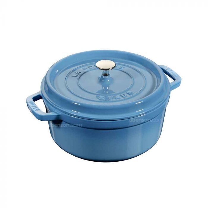 Staub Round 24cm Ice Blue Cocotte Cast Iron Casserole | Cookware