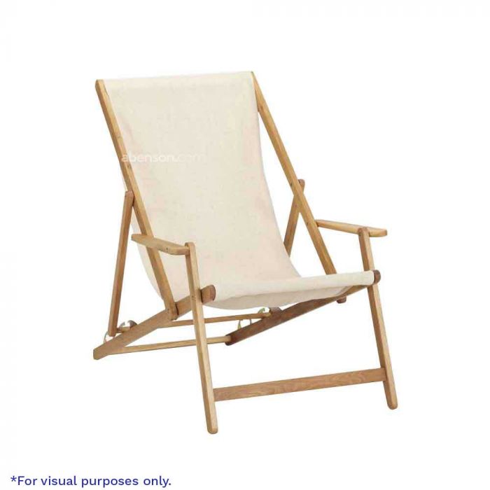 habitat maui solid oak deckchair