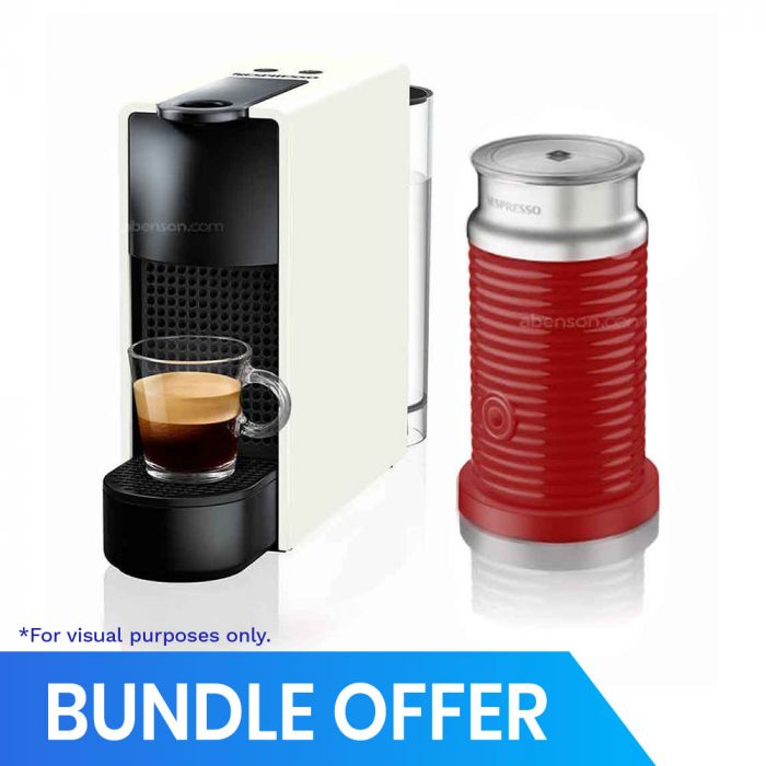 Nespresso Essenza Mini White + Aeroccino 3 Red Bundle | Food and