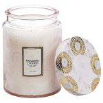 Voluspa Panjore Lychee Large Embossed Glass Jar Candle
