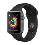 Apple Watch Series 3 GPS 42mm Space Gray Aluminum Case with Black Sport Band Smartwatch 