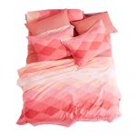 Lotus Impression Diamond Bedsheet 4-pc. set Queen Size Orange and Pink