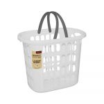 abensonHOME MegaBox 33L White Laundry Basket with Handle