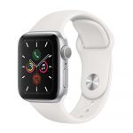 Apple Watch Series 5 GPS 40mm Silver Aluminum Case with White Sport Band Smartwatch