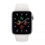 Apple Watch Series 5 GPS 44mm Silver Aluminum Case with White Sport Band Smartwatch