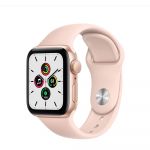 Apple Watch SE GPS 40mm Gold Aluminum Case with Pink Sand Sport Band Smartwatch