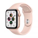 Apple Watch SE GPS 44mm Gold Aluminum Case with Pink Sand Sport Band Smartwatch