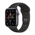 Apple Watch SE GPS 44mm Space Gray Aluminium Case with Black Sport Band Smartwatch