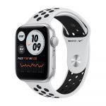 Apple Watch Nike SE GPS 44mm Silver Aluminum Case with Pure Platinum/Black Nike Sport Band Smartwatch