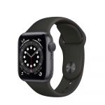 Apple Watch Series 6 GPS 40mm Space Gray Aluminum Case with Black Sport Band Smartwatch