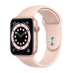 Apple Watch Series 6 GPS 44mm Gold Aluminum Case with Pink Sand Sport Band Smartwatch