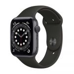 Apple Watch Series 6 GPS 44mm Space Gray Aluminum Case with Black Sport Band Smartwatch