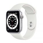 Apple Watch Series 6 GPS 44mm Silver Aluminum Case with White Sport Band 