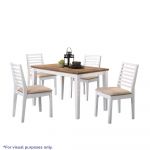 abensonHOME Krystal White/Light Brown 4-Seater Dining Set