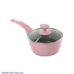 Masflex Spectrum Non-stick Pink Induction Saucepan with Glass Lid