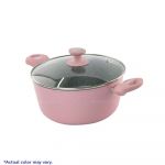 Masflex Spectrum Non-stick Pink Induction Casserole with Glass Lid
