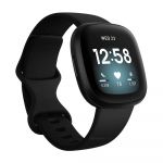 Fitbit Versa 3 Black / Black Aluminum Health, Fitness, and GPS Tracker Wristband
