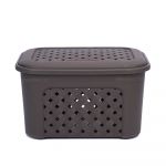 Cascade WF2057 Weave Rectangle Medium Brown Basket with Lid
