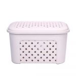 Cascade WF2057 Weave Rectangle White Basket with Lid