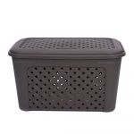 Cascade WF2058 Weave Rectangle Brown Basket with Lid