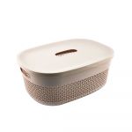 Cascade Medium Brown Weave Basket with Lid