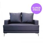 Homeplus Andres Black 2-Seater Leather Sofa