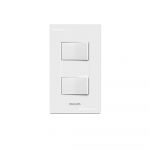 Philips LeafStyle 2 Gang 1 Way Switch