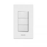 Philips LeafStyle 3 Gang 1 Way Switch