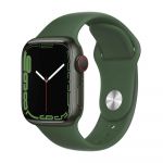 Apple Watch Series 7 GPS + Cellular 41mm Green Aluminum Case with Clover Sport Band Smartwatch