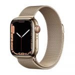 Apple Watch Series 7 GPS + Cellular 41mm Gold Stainless Steel Case with Gold Milanese Loop Smartwatch