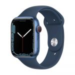 Apple Watch Series 7 GPS + Cellular 45mm Blue Aluminum Case with Abyss Blue Sport Band Smartwatch